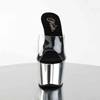 Pleaser - ADORE701 Mules à talons - Chaussures de pole dance - Noir/Couleur chrome Product image